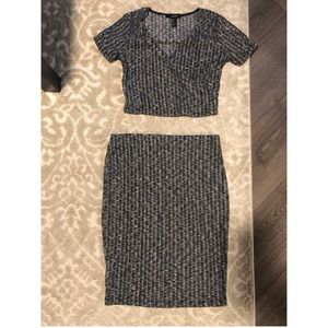 Two piece crop top and skirt